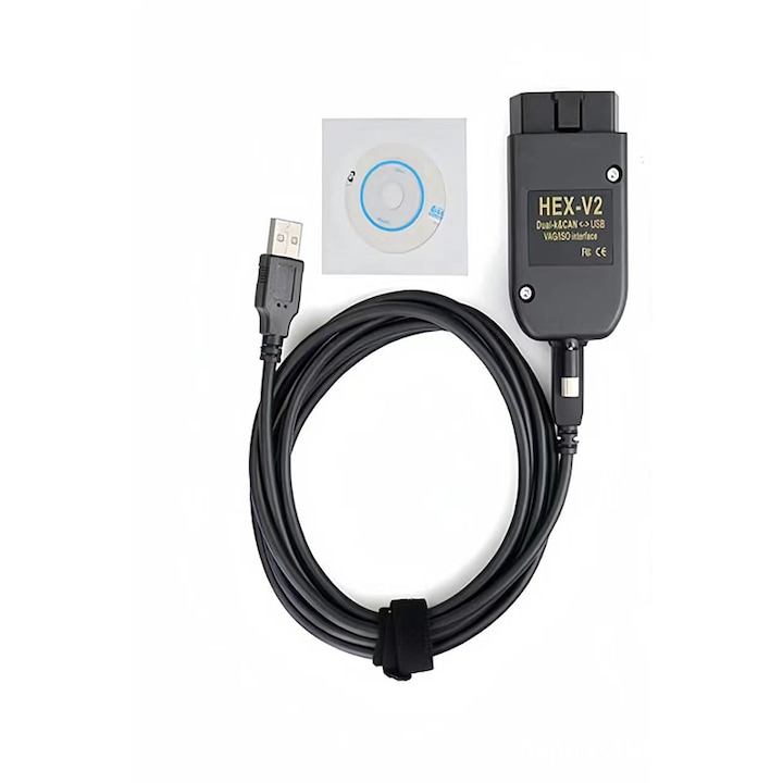 Interfata de diagnosticare, Rqiurpn, pentru VCDS HEX V2, VW, Audi, Skoda, Seat, functii avansate, Windows, Full version