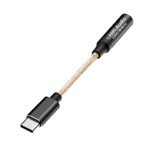 Adaptor audio, Adaptor USB-C la Jack 3.5mm, Hi-Res 32 bit /384 Khz DAC, design durabil, compatibil cu telefoane mobile, tablete si laptopuri, OUYLAF, Negru