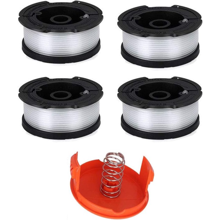 4 db-os fűnyíróorsó készlet, Black Deckerhez, AF-100 / AF-100-BKP / AF-100-3ZP, Nylon / Poliamid, Fekete/fehér