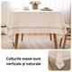 Fete de masa, Tressino, Bumbac si in, Forma Rectangulara, cu Margine din Sfoara, Usor de curatat, Reutilizabila, Rezistent la riduri, Bufete, Banchete, Acasa, Hoteluri, Restaurante, 140x200cm, Bej