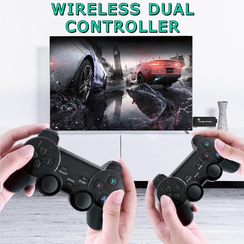 Consola de jocuri retro, AKKEE, 20,000+ jocuri, 2 controlere wireless, 64GB, HDMI