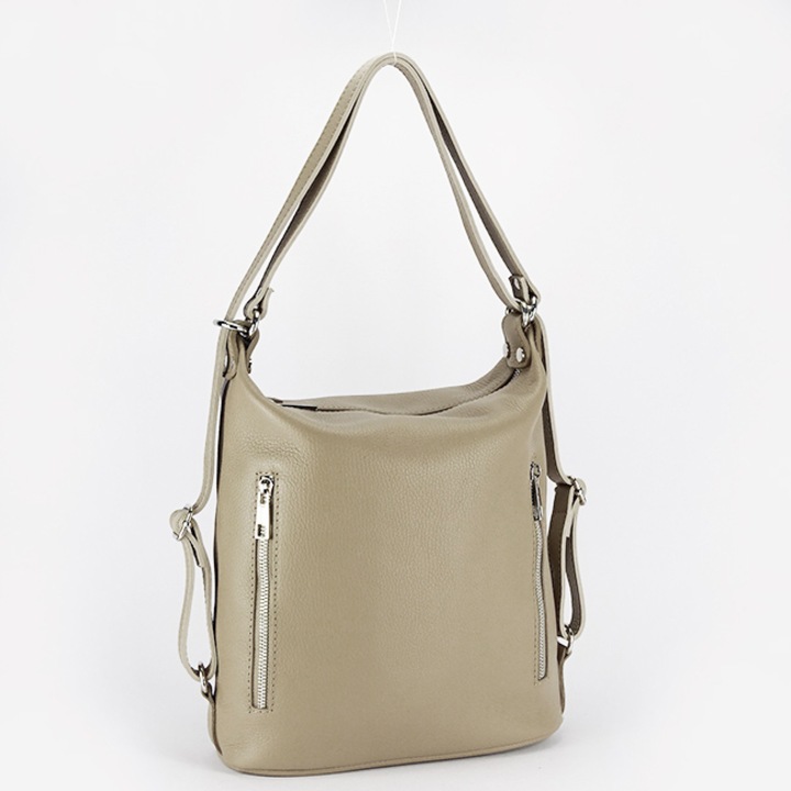 Geanta din piele naturala 2 in 1 B-8980 121, Bej, 31x31x10