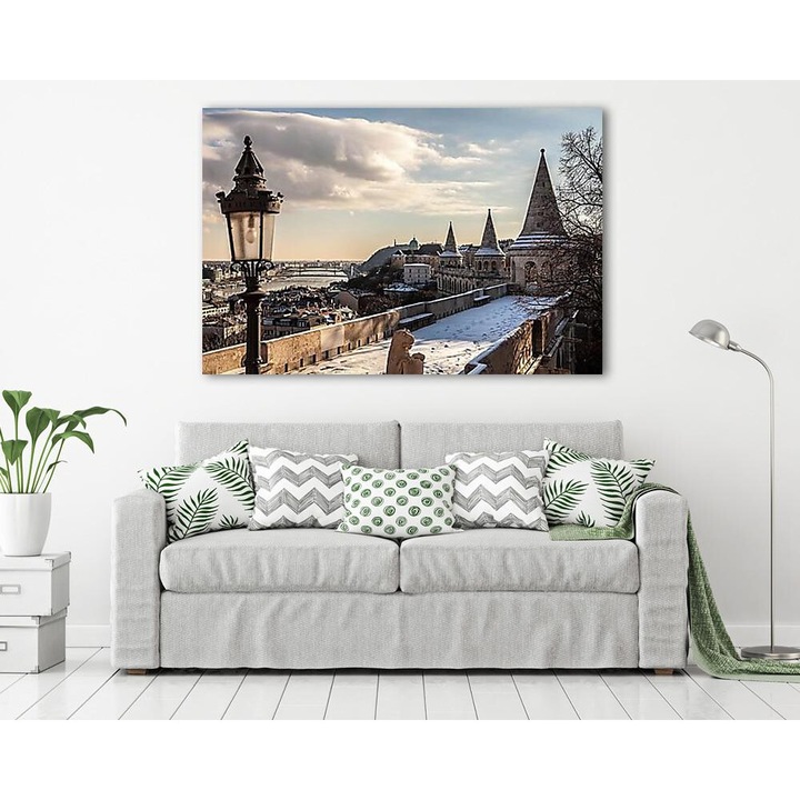 Téli városkép a Halászbástyáról, vászonkép, 95x65