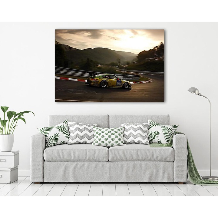 Porsche 911 rally autó verseny közben, vászonkép, 130x85