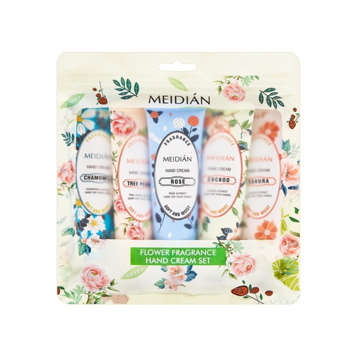 Crema de maini florala, hidratanta si anti-imbatranire, ingrijire pentru repararea crapaturilor si indepartarea ridurilor, pachet de 5