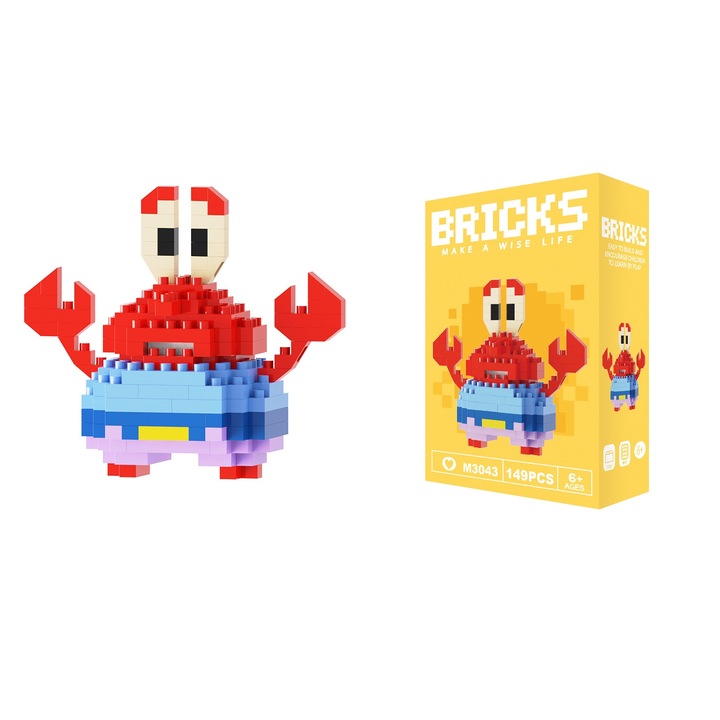 Figurina Crabului: Set Mini Piese de Constructie pentru Copii 10+ - Jucarii Constructive