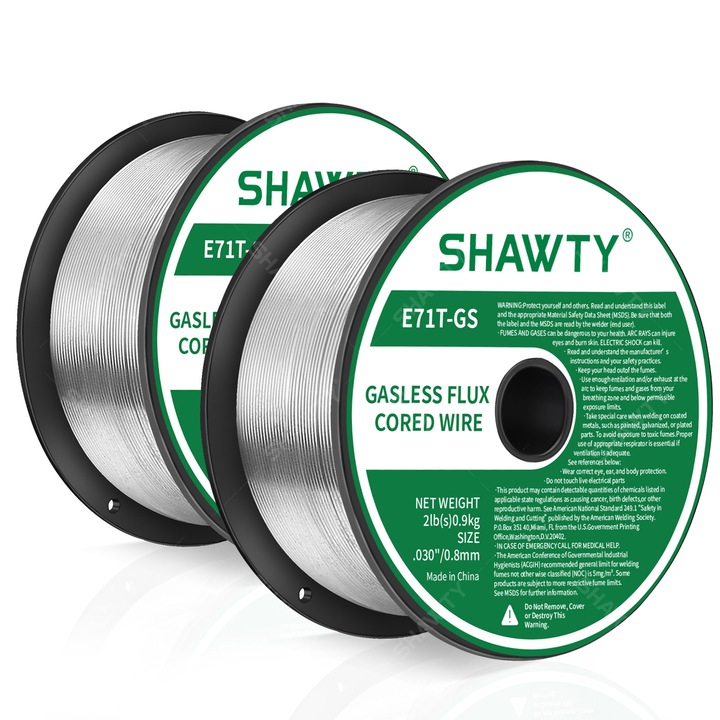 Folyasztószeres hegesztőhuzal, Shawty®, E71T-GS2, 0,8 mm, 2 db, 2 kg, zöld/ezüst