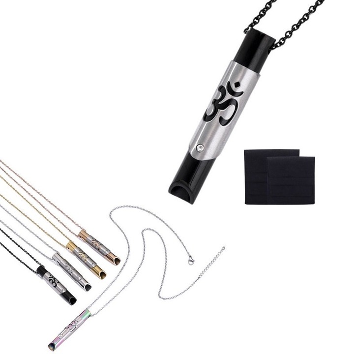 Colier din otel inoxidabil, ajustabil, pentru meditatie si reducerea stresului, negru