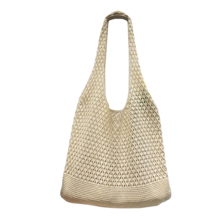 Geanta tote de plaja KLKIT, capacitate mare, bumbac, alb aproape