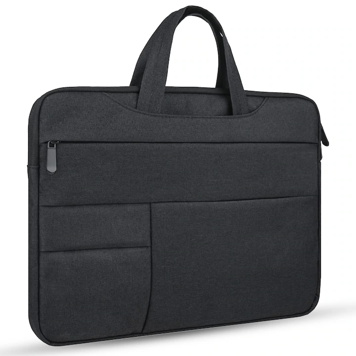 Geanta laptop portabila KLKIT, 13x16 inch, impermeabila, neagra