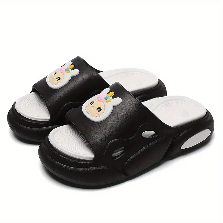 Papuci dama ortopedici, talpa groasa, Negruqwsfaxz, Negru