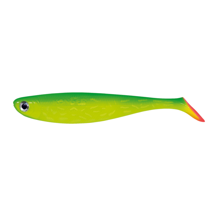 Set 3 buc Shad Konger Power Pike 14.5cm, 17g, 007 Green Lemon, pentru pescuitul la stiuca, somn sau salau