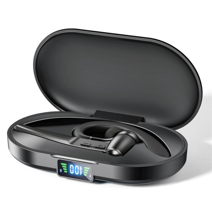 Безжични слушалки, Bluetooth 5.3, микрофон, черни, тип over-ear