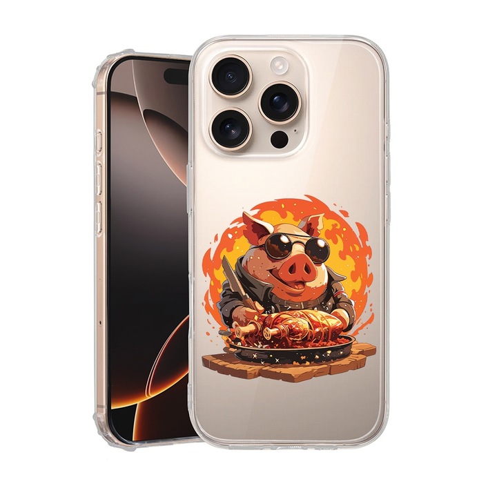 BestCase Anti Shock 1.5MM telefontok, kompatibilis modell Apple iPhone 16 Pro, Pig's Life, Air Cushion Technology, AS 1491