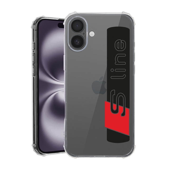 BestCase Anti Shock 1.5MM telefontok, kompatibilis modell Apple iPhone 16, Audi S Line, Air Cushion Technology, AS 1757