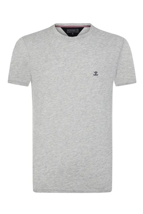 Tricou dama Sir Raymond Tailor, gri, bumbac, broderie, croiala clasica, 2XL INTL