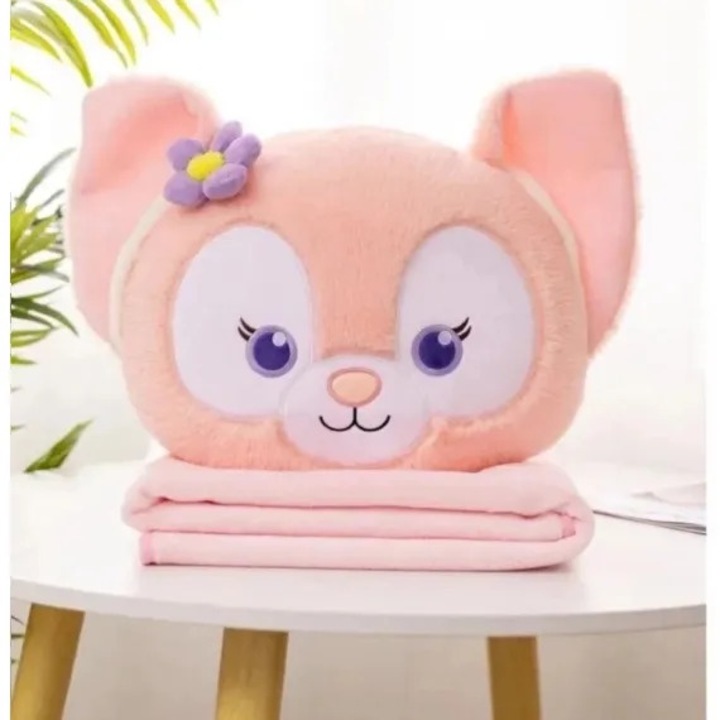 Плюшена играчка с одеяло, розова, модел Kuromi