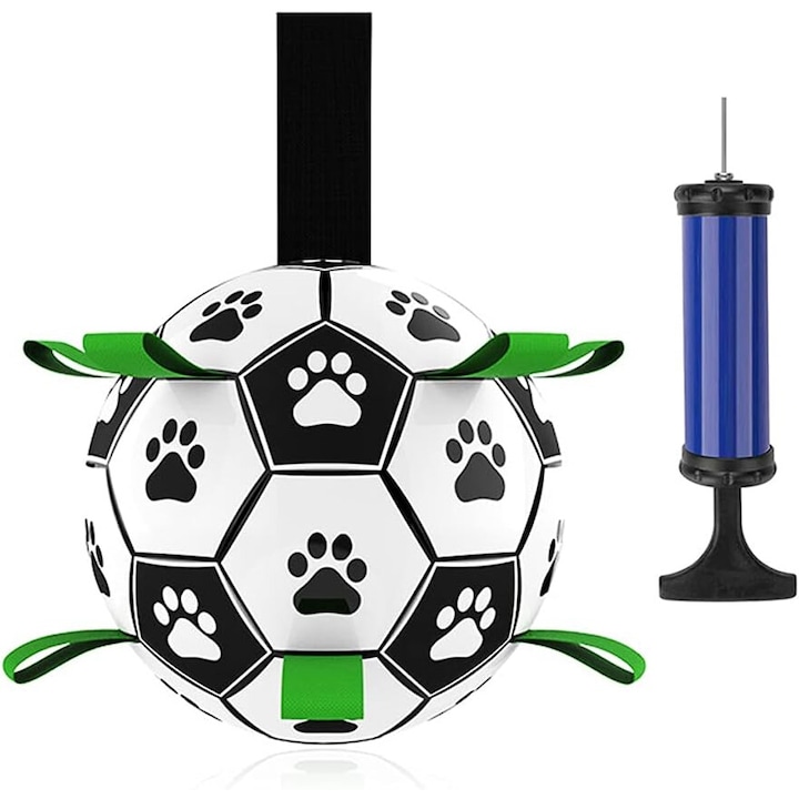 Interaktív labda kutyáknak, zenzmy, 15 cm, TPU anyag, vízen úszik, markolat mandzsettával