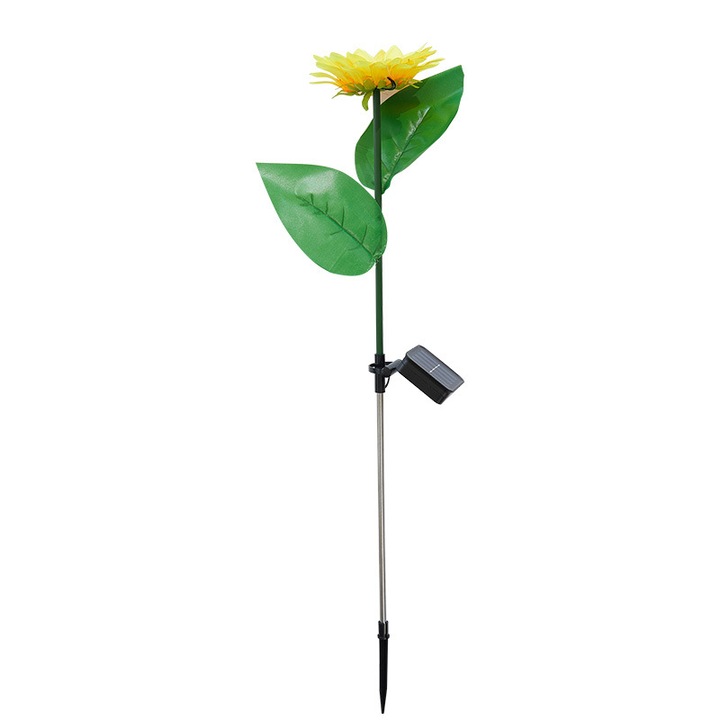 Lampi solare Bizaical, set de lumini de gradina cu floarea-soarelui, impermeabile, 600mAh, dimensiuni mari