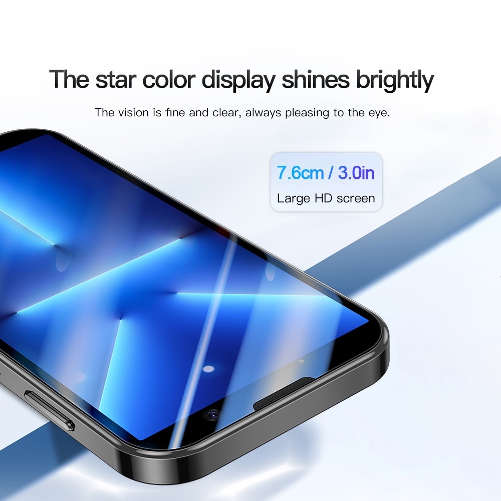 Telefon mobil mini XS18 Pro, 3.0 inch, 2GB RAM, 16GB ROM, Android 9.0, Dual SIM, 3G, albastru