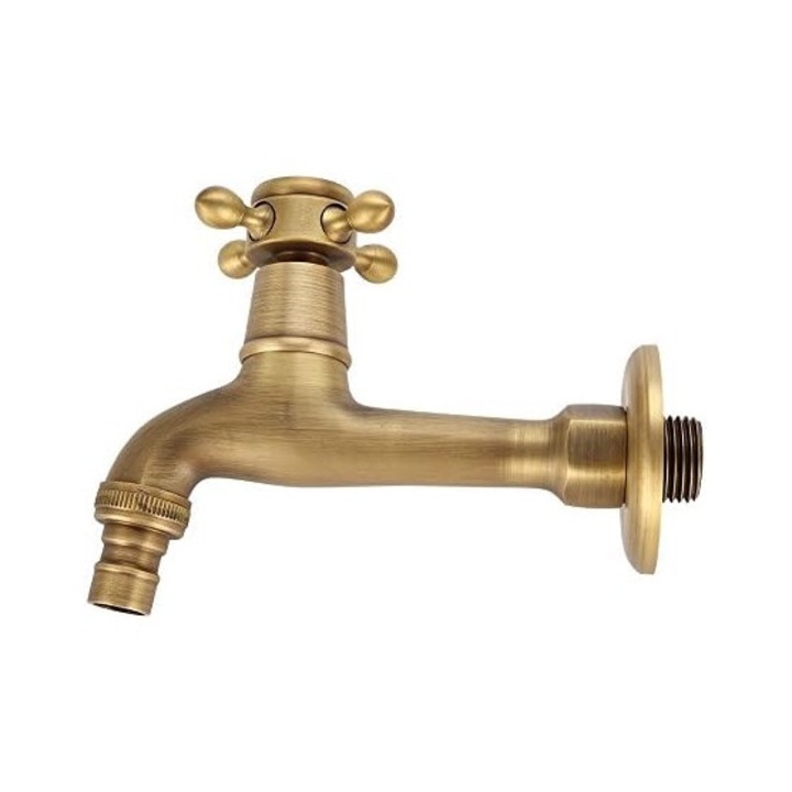 Kerti csaptelep mosógéphez, sárgaréz, 12,5 x 7,5 cm