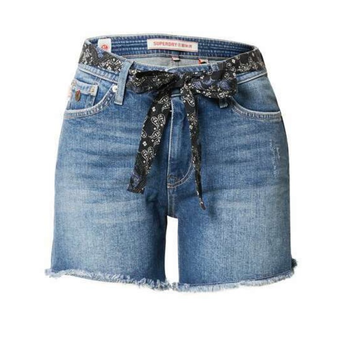 Női rövidnadrág, Superdry, pamut, kék, US 25