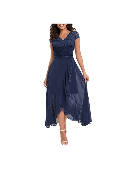 Estélyi ruha, Jormftte, elegáns, sötétkék, poliészter