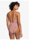 Roxy női fürdőruha, egyrészes, nylon/elasztán, barna/fehér, XS INTL
