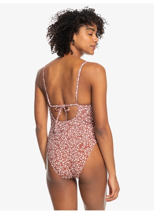 Roxy női fürdőruha, egyrészes, nylon/elasztán, barna/fehér, XS INTL