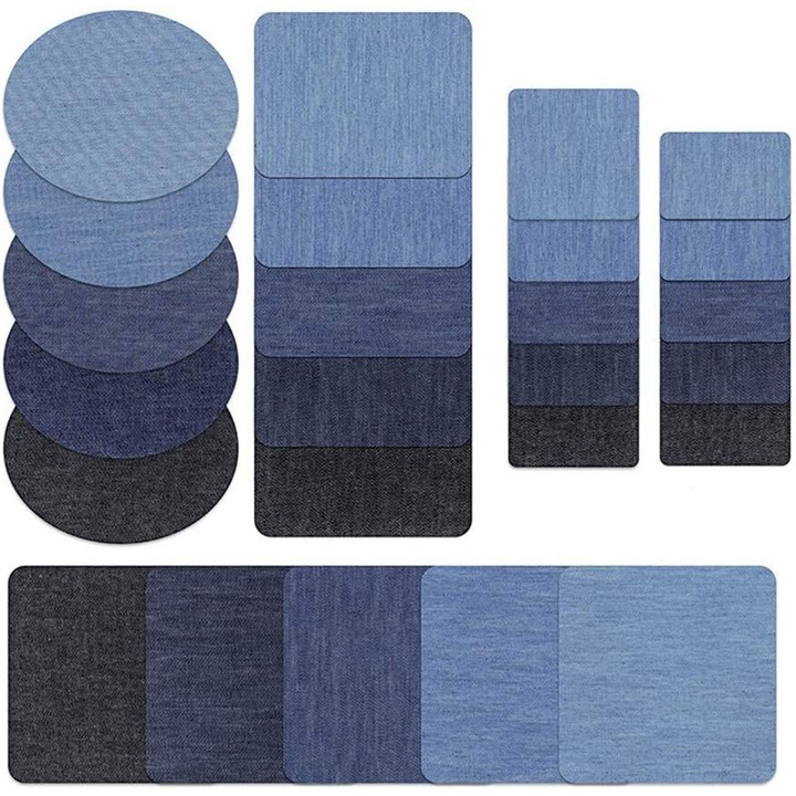 Denim tesut traditional si durabil, plasturi decorative de reparare care combina atractivitatea estetica cu functionalitatea pentru trusa de reparare a hainelor