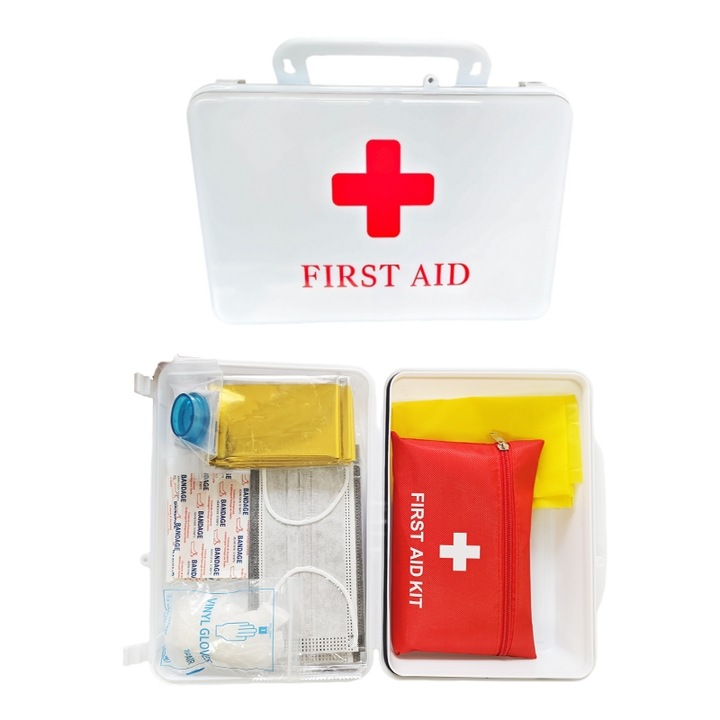 Аптечка, 111 части, 25x18x8 см, бяла