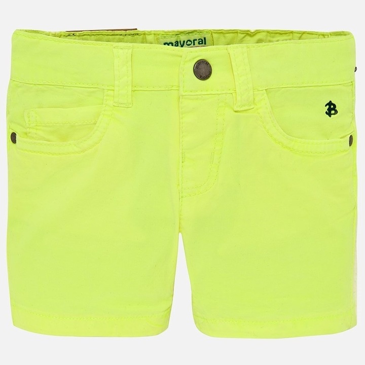 Pantaloni scurti baieti Mayoral, bumbac/elastan, 4 buzunare, galben, 68 CM
