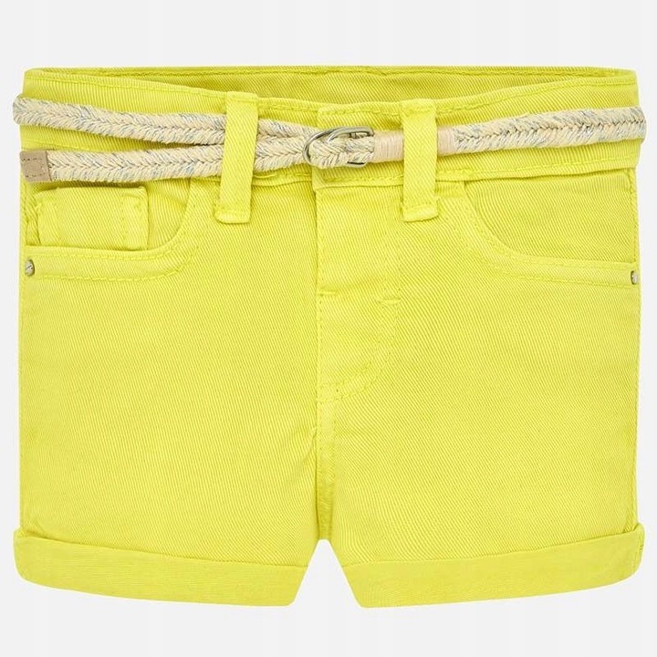 Pantaloni scurti fete Mayoral, bumbac/elastan, galben, 80 CM