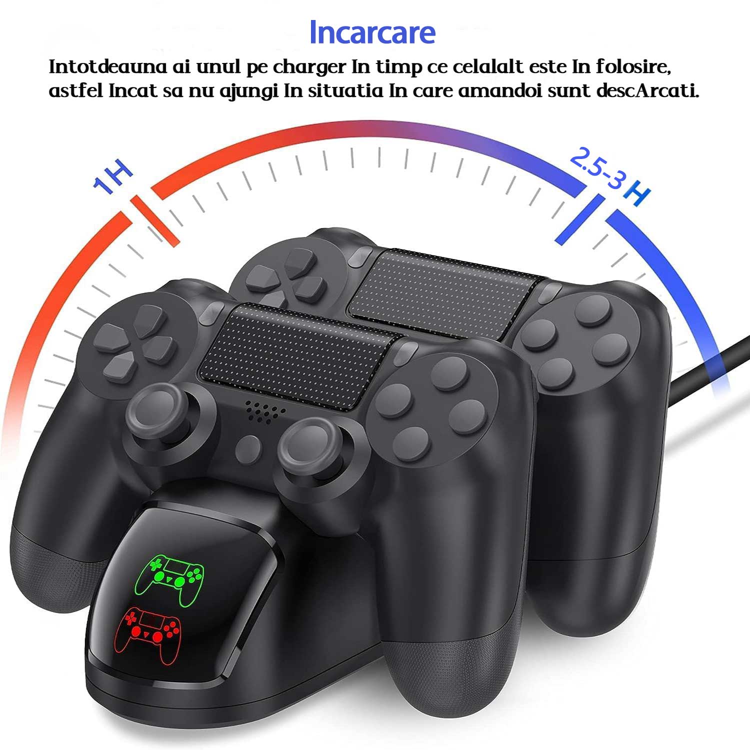 Ps4 Controller Emag Statie incarcare controller PS4, compatibila cu PS4/PS4 Slim/PS4 Pro ...