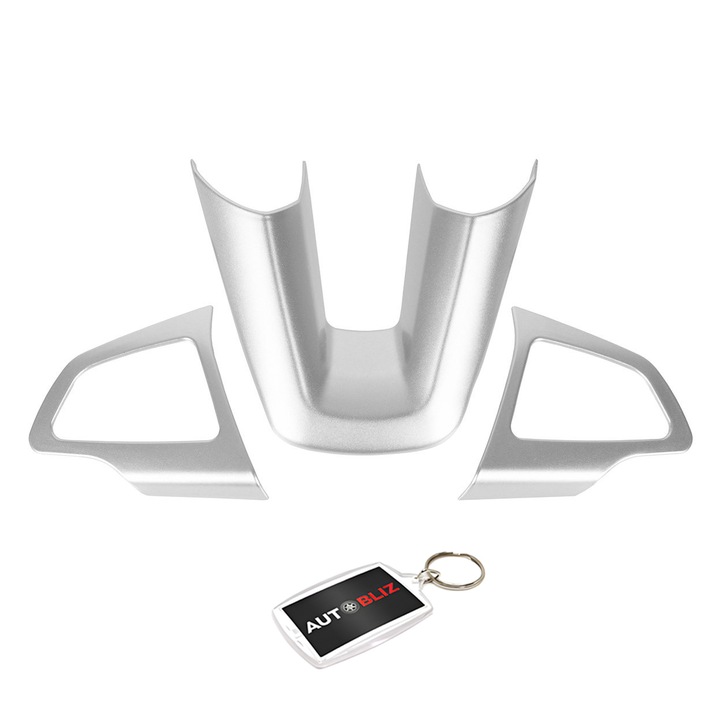 Set 4 Ornamente Crom Volan Ford Focus MK3, Kuga II, Cu Breloc Autobliz