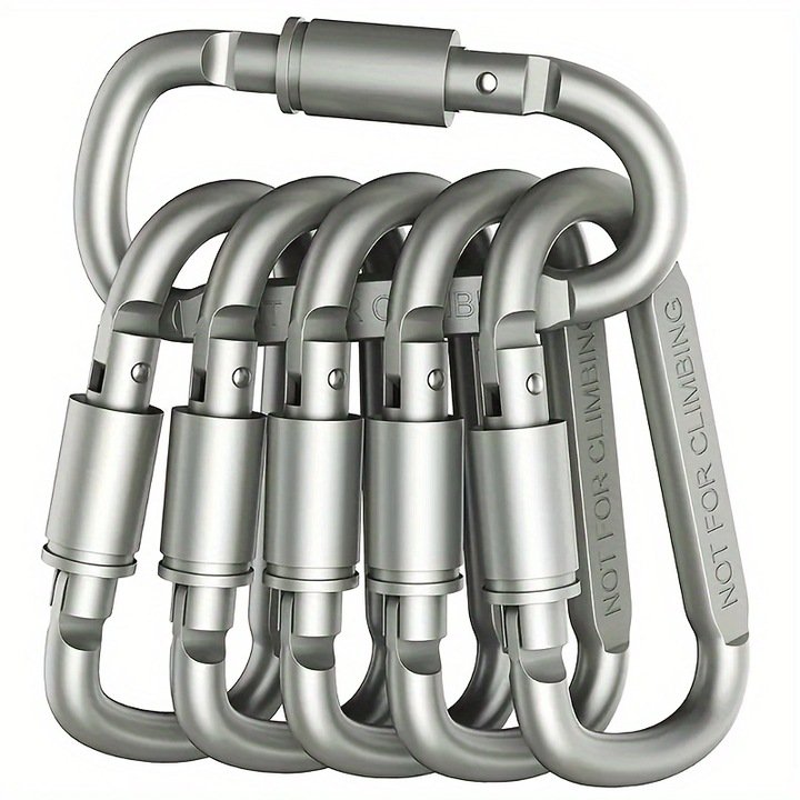 6 db BGHYHYHI karabiner készlet, alumínium, könnyű, tapadásgátló, 80x42x7mm