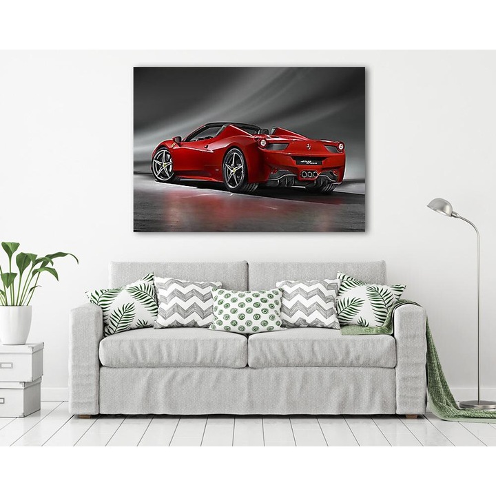Piros Ferrari 458 Spider, vászonkép, 115x80