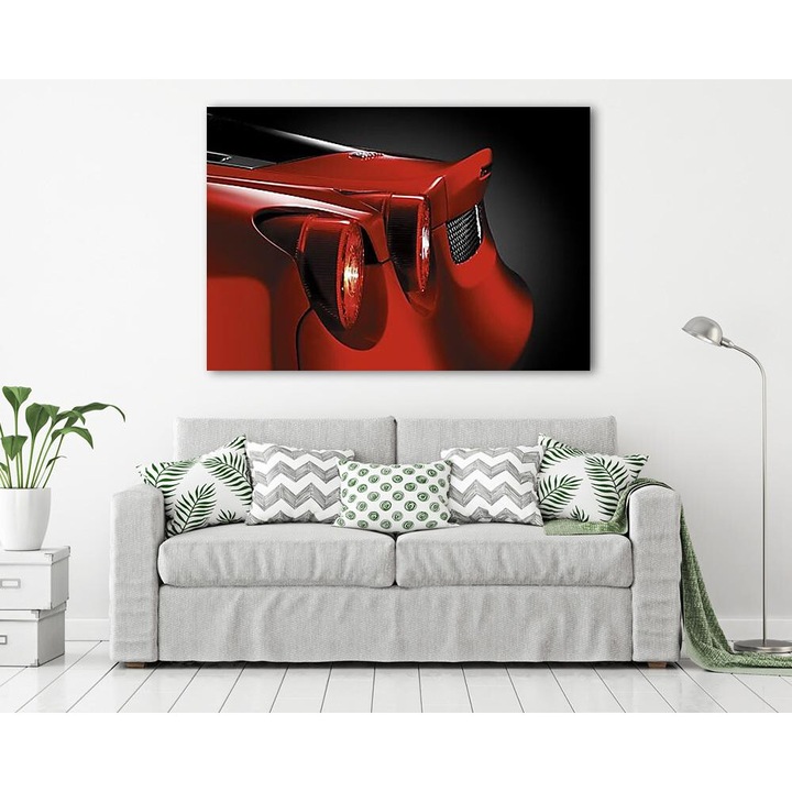 Piros Ferrari hátsó lámpái, vászonkép, 130x90