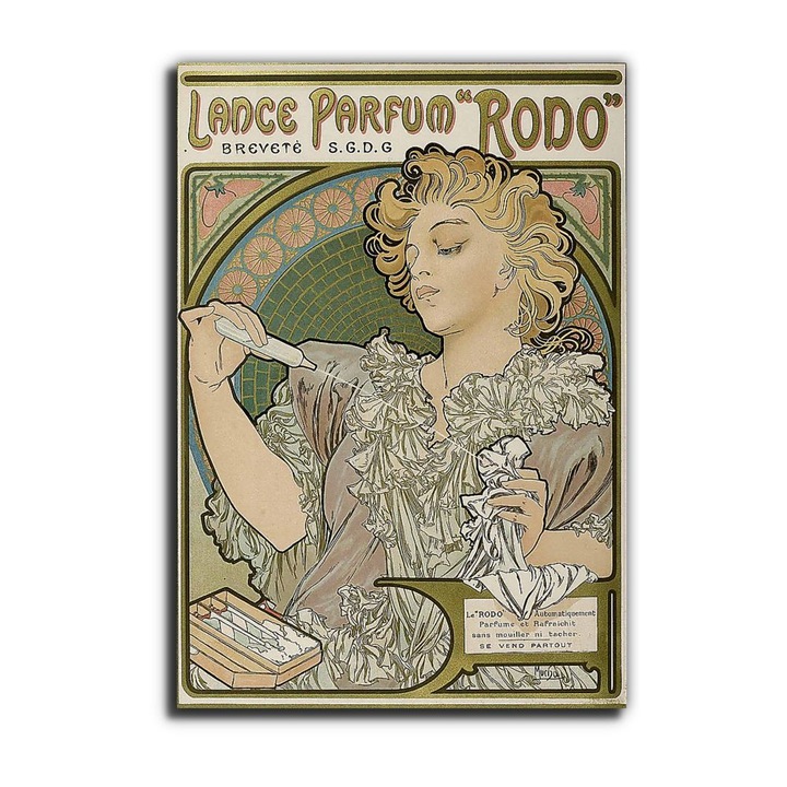 Alfons Mucha: Lance Parfum Rodo, vászonkép, 45x65