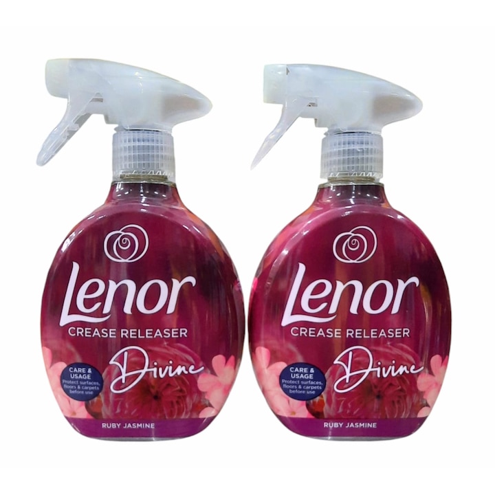 Set 2 x Spray parfumat pentru tesaturi, Lenor, Ruby Jasmine, 500 ml