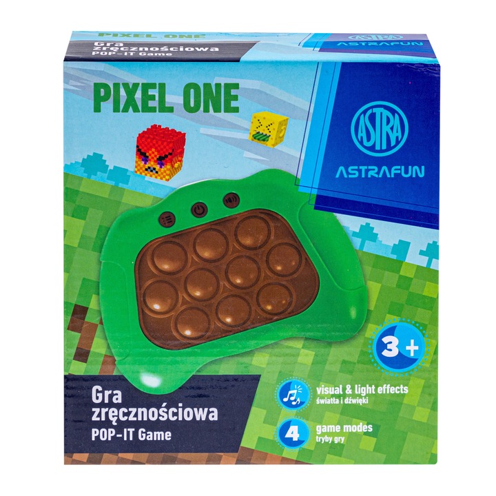 Joc interactiv ASTRA Pop It Pixel One, 4 moduri de joc, efecte luminoase si sonore, plastic, pentru baieti, 3 ani