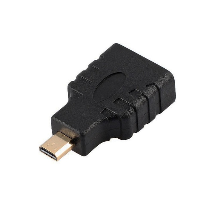 Адаптер Micro HDMI към HDMI, позлатен HDMI женски към Micro HDMI мъжки, съвместим с камера на смартфон