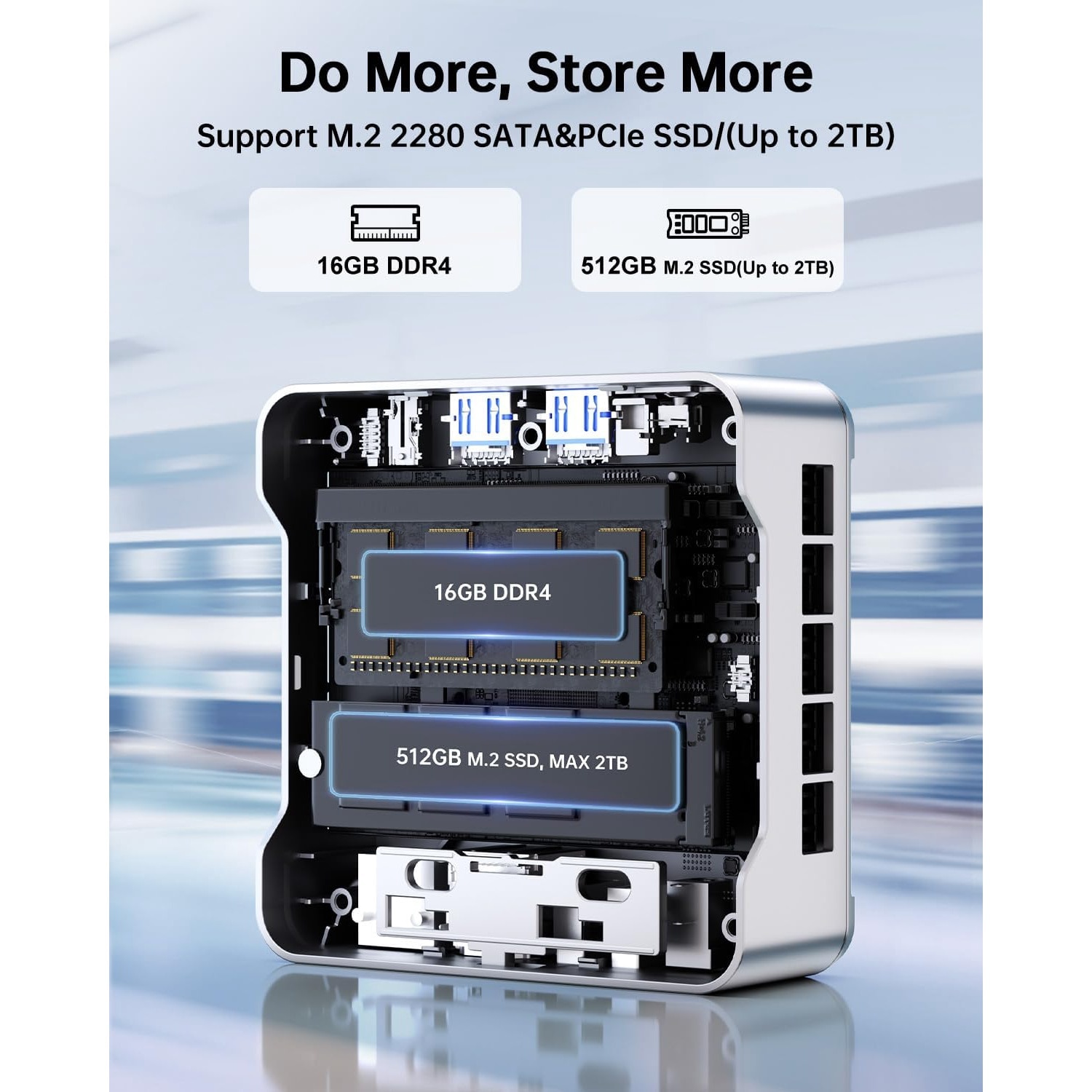 Mini PC NiPoGi cu procesor Intel Alder Lake-N97, pana la 3, 60 GHz