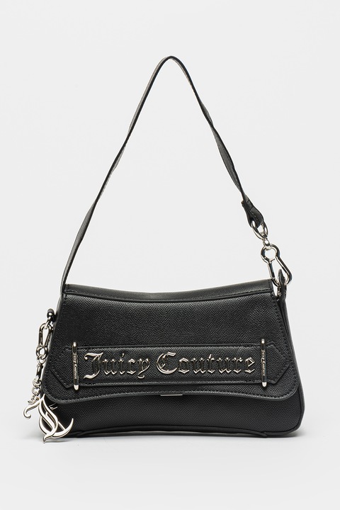 Juicy Couture, Geanta din piele ecologica cu bareta de umar Jasmine, Negru