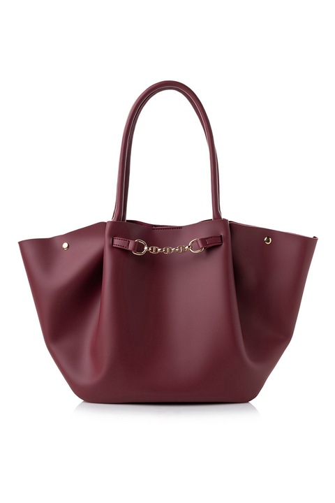 Lucky Bees, Екологична кожена чанта, Бордо, 28x17x10