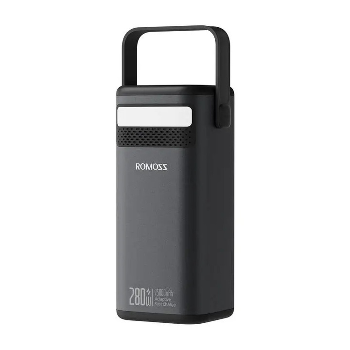 Powerbank Romoss PMT75-DC, 75000mAh 280W, negru, 229,8x113,9x93,7mm