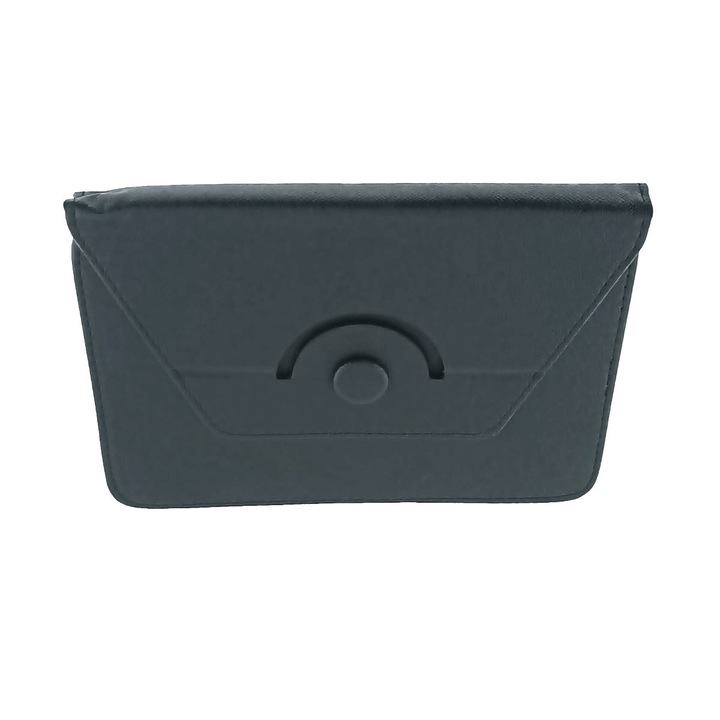 Husa universala tableta 7 - 8 inch, rotativa 360 de grade, cu suport pliabil vizualizare, banda elastica, 216 x 155 x 22 mm, 170g, neagra 8 Negru