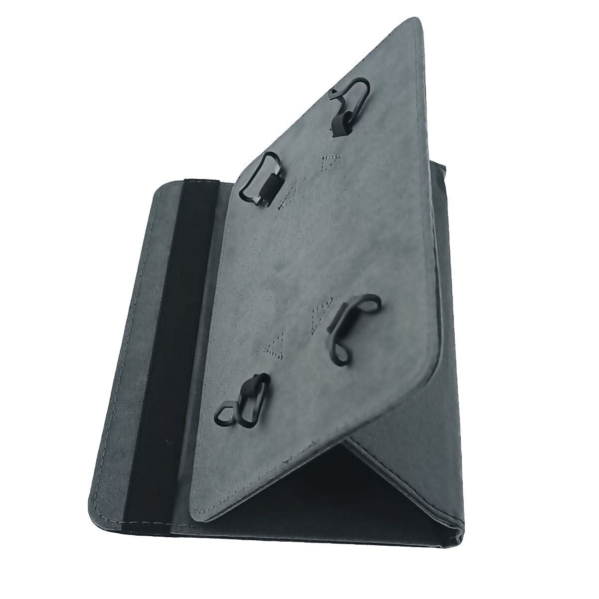 Husa universala tableta 7 - 8 inch, rotativa 360 de grade, cu suport pliabil vizualizare, banda elastica, 216 x 155 x 22 mm, 170g, neagra 8 Negru