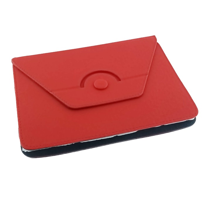 Husa universala tableta 9 - 10 inch, rotativa 360 de grade, cu suport pliabil vizualizare, banda elastica, 268 x 204 x 17 mm, 265g, rosie 10 Rosu