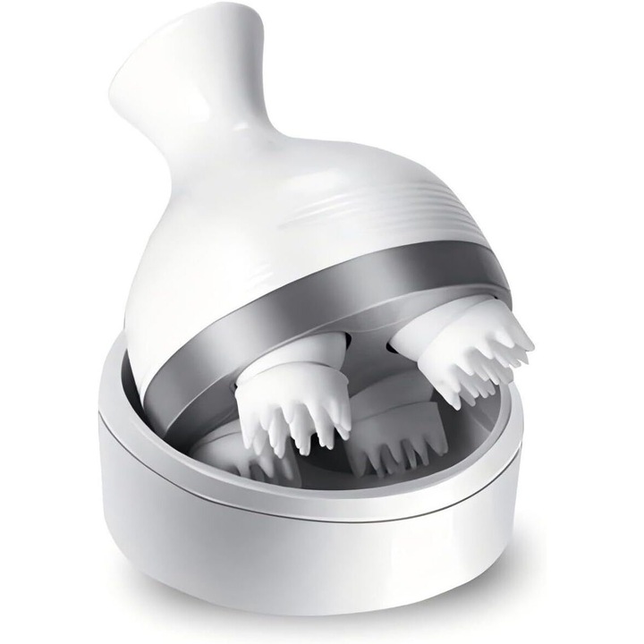 Масажор за скалп, DECHO, 4 масажни глави, бял, за домашна употреба